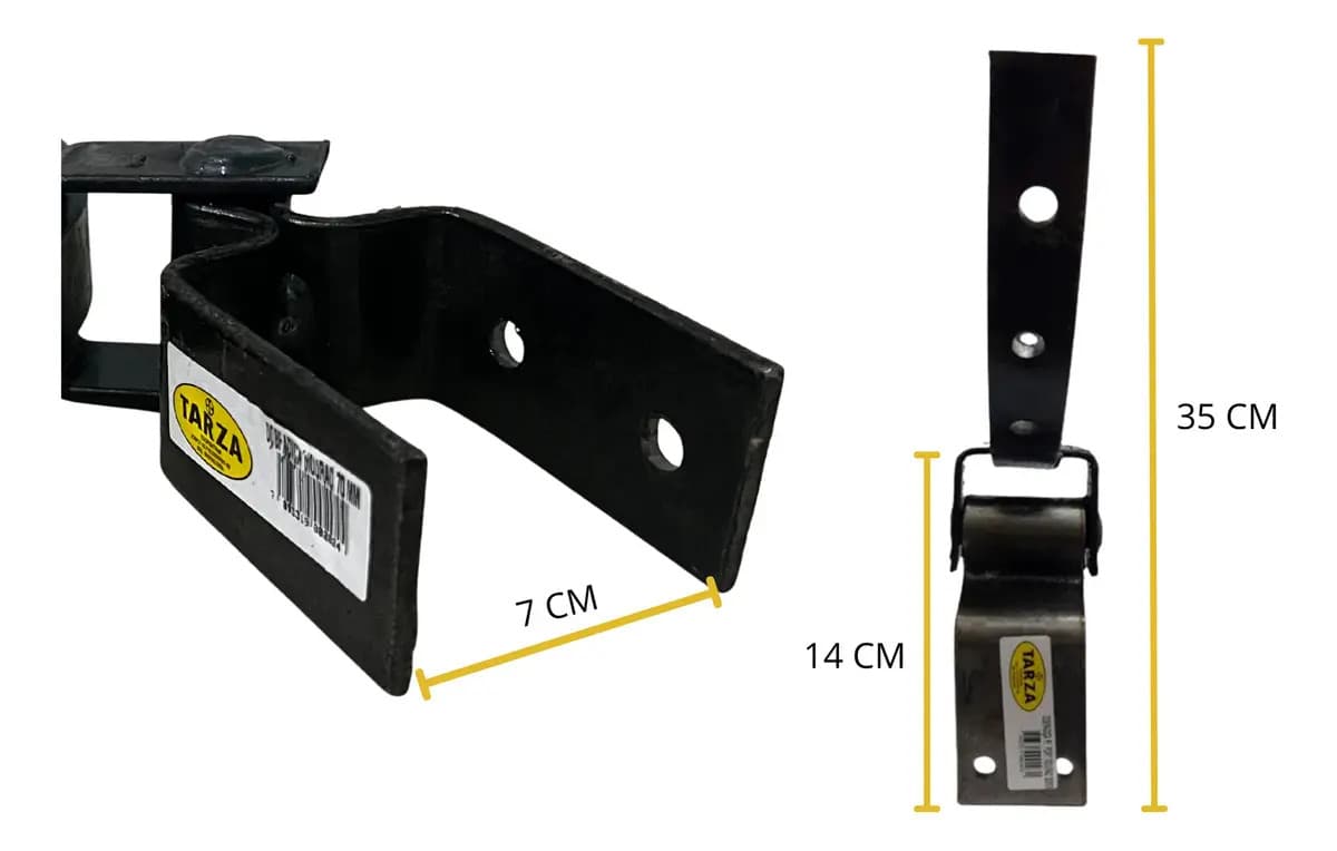 Par De Dobradiça Porteira Mourão Forjada Tarza 70mm