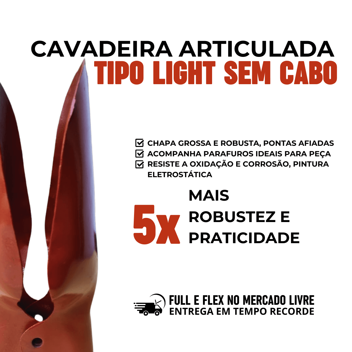 Cavadeira Articulada Tipo Light Sem Cabo TARZA