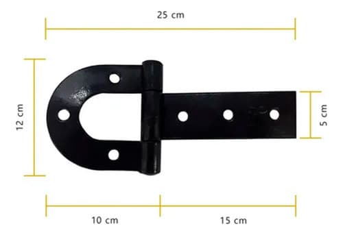 50un Tranca Metralhadora 30un Dobradiça Ferradura 250mm