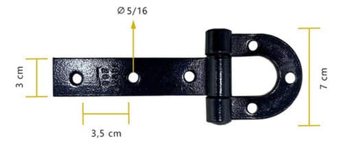 6un Dobradiça 140mm - 1un Tranca Metralhadora Tarza