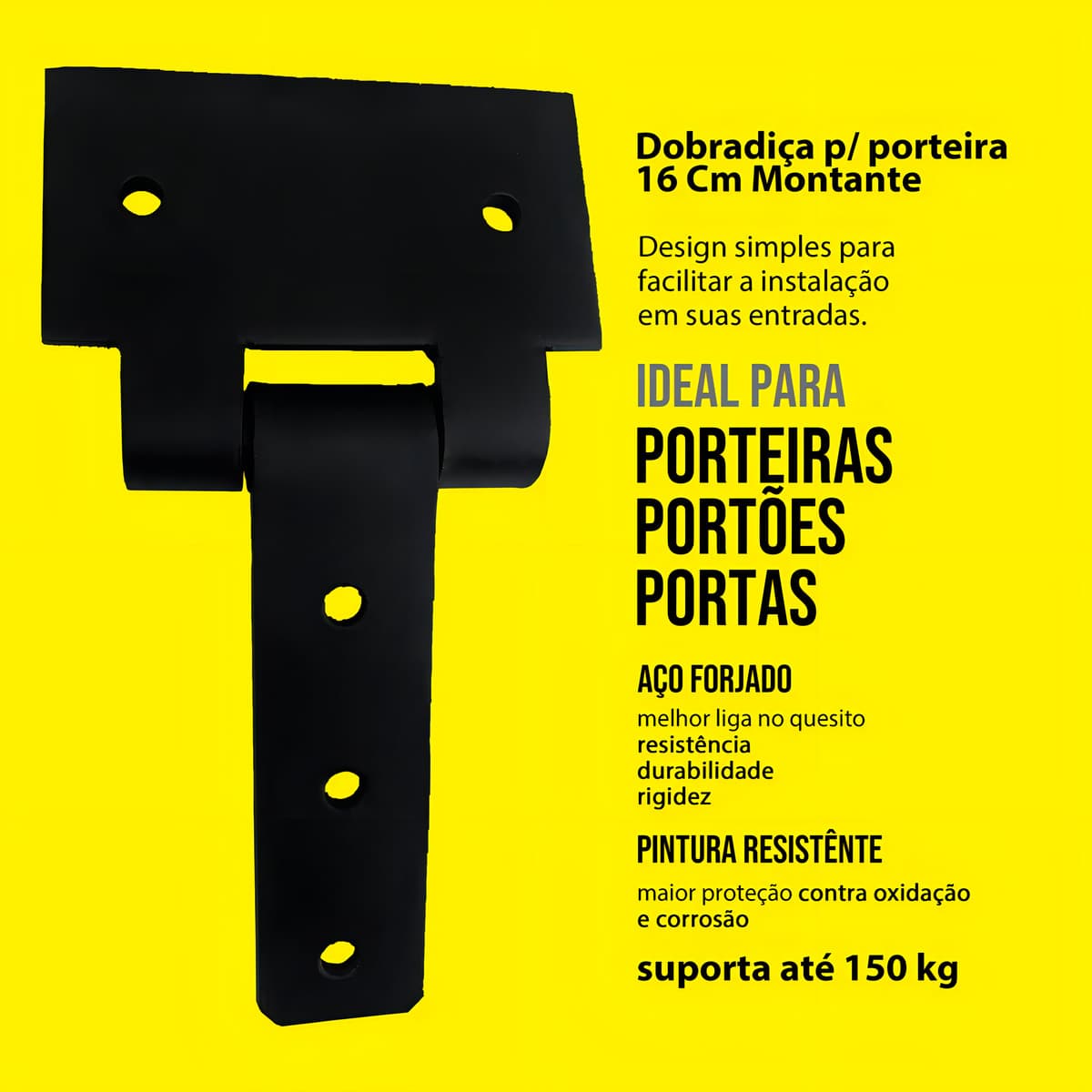Dobradiça Portão Porteira Portão Baia Curral 16 cm Montante
