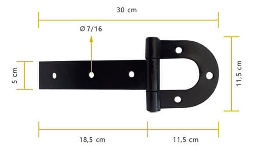 2 Un Dobradiça Ferradura 220mm E 8 Un Dobradiça 300mm