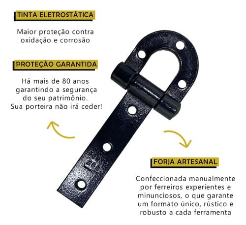 4und Dobradiça De Porteira Ferradura Forjada 200mm Tarza