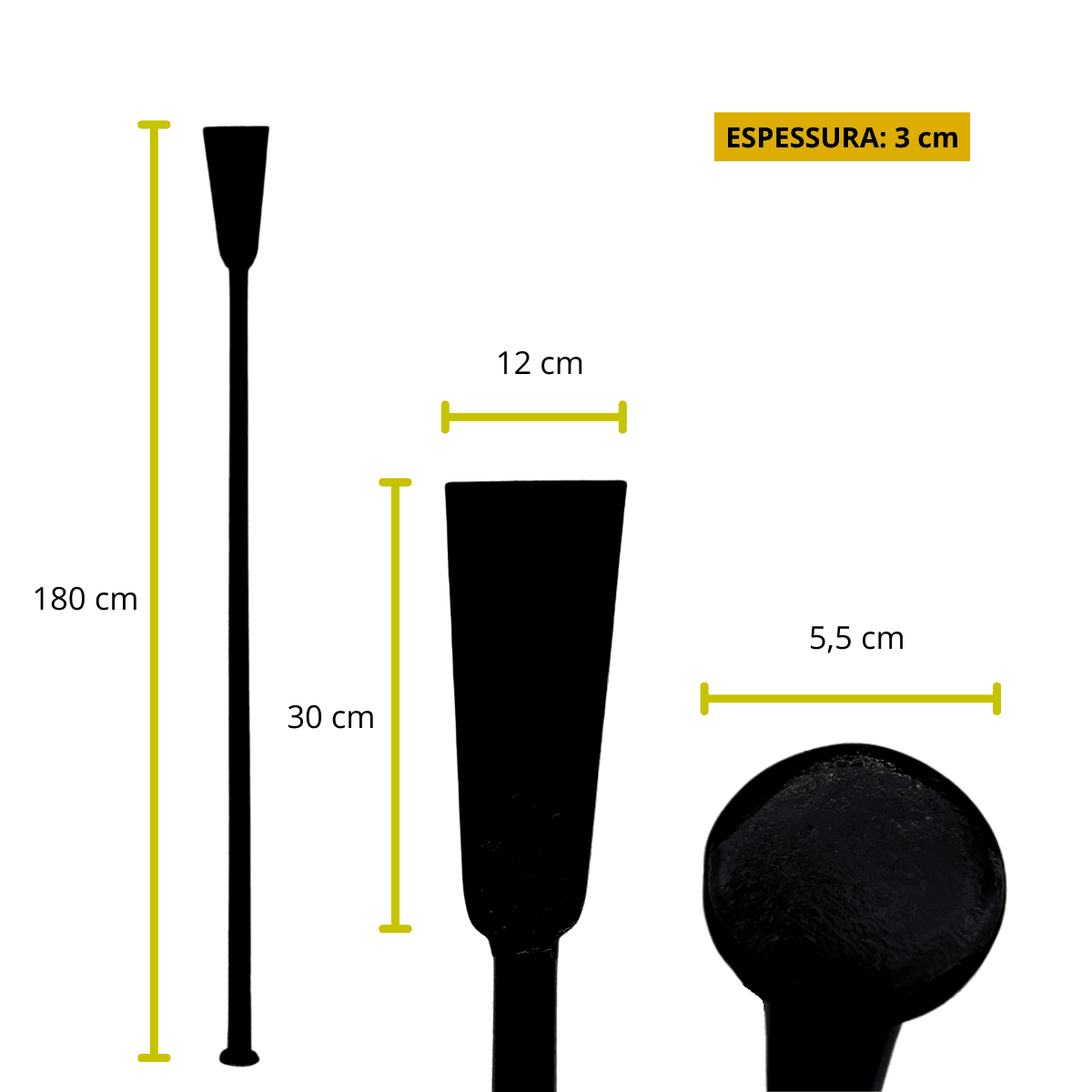 Cavadeira Inteiriça De 1" x 1,8 M TARZA LARGA