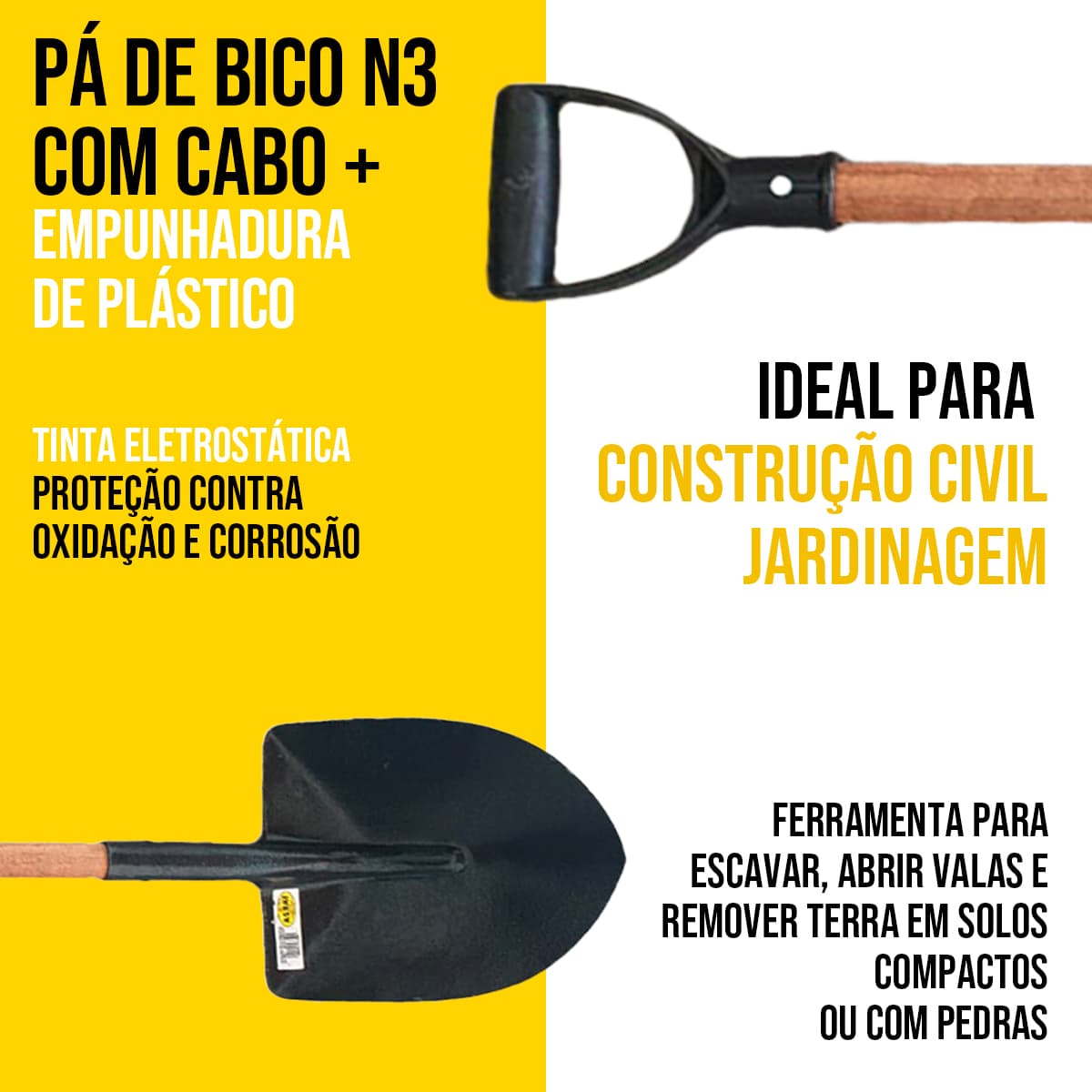 Pá De Bico Forjada Nº3 Tarza Com Cabo y plastico