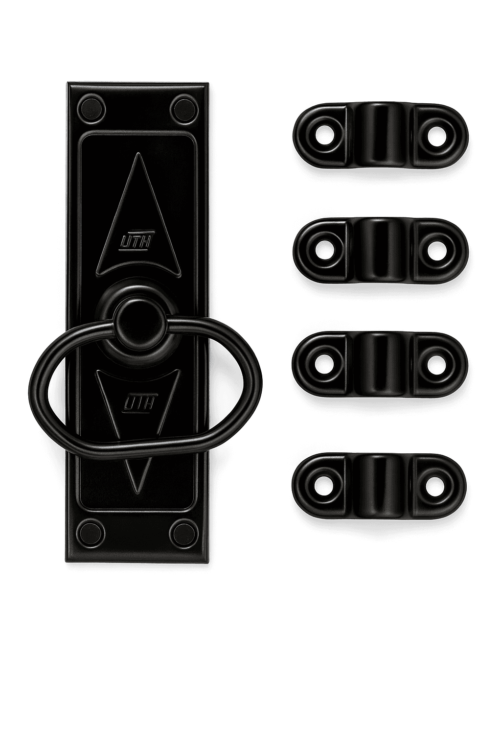 Cremona Retangular Preta Para Janela 12 Cm Loth