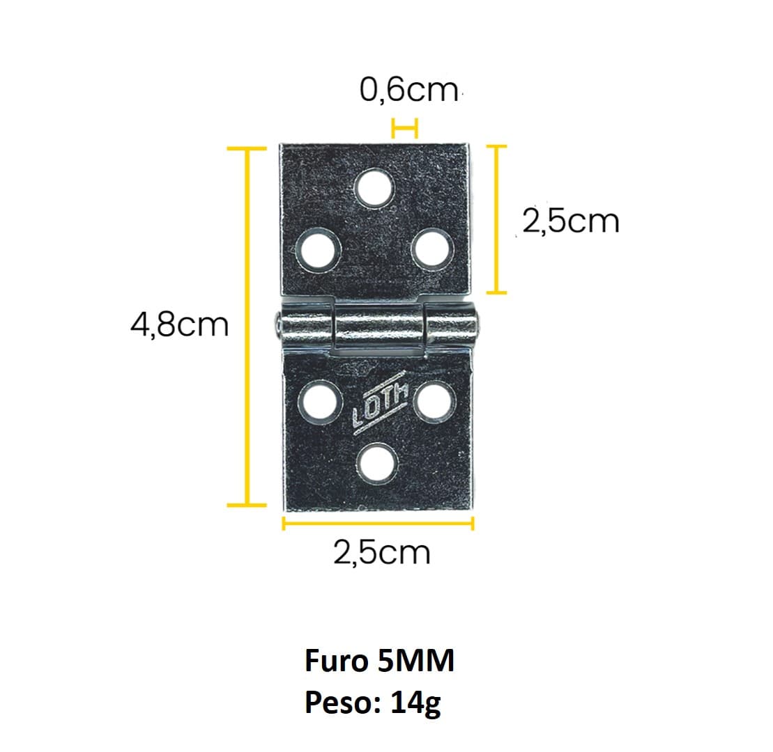 DOBRADIÇA QUADRADA 23310 1" 2,5CM