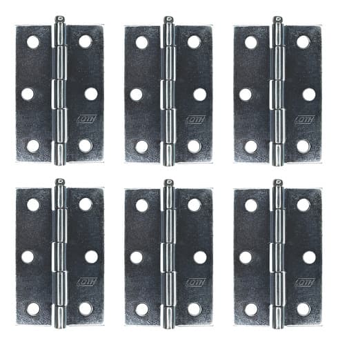 6 Un Dobradiça 3 X2.0 Pino Solto Zincada + Parafusos Loth