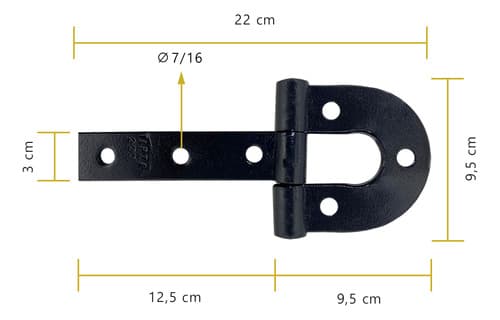 8 Un Dobradiça Ferradura 220mm Para Porteira Tarza