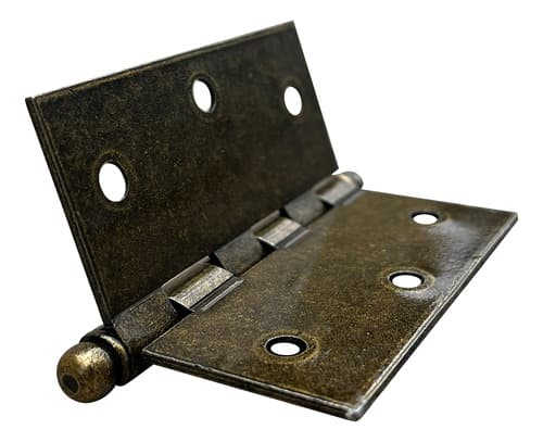 3 Un Dobradiça Pino Bola 3x3 Cm Real Ouro Velho + Parafusos