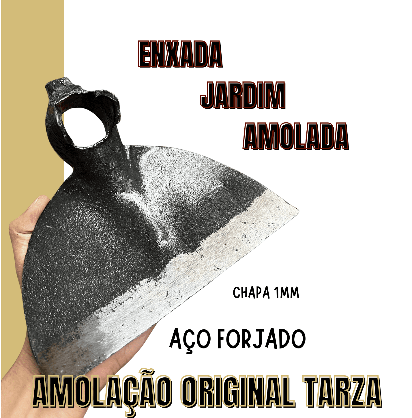 Enxada De Jardim Amolada Forjada Tarza Sem Cabo