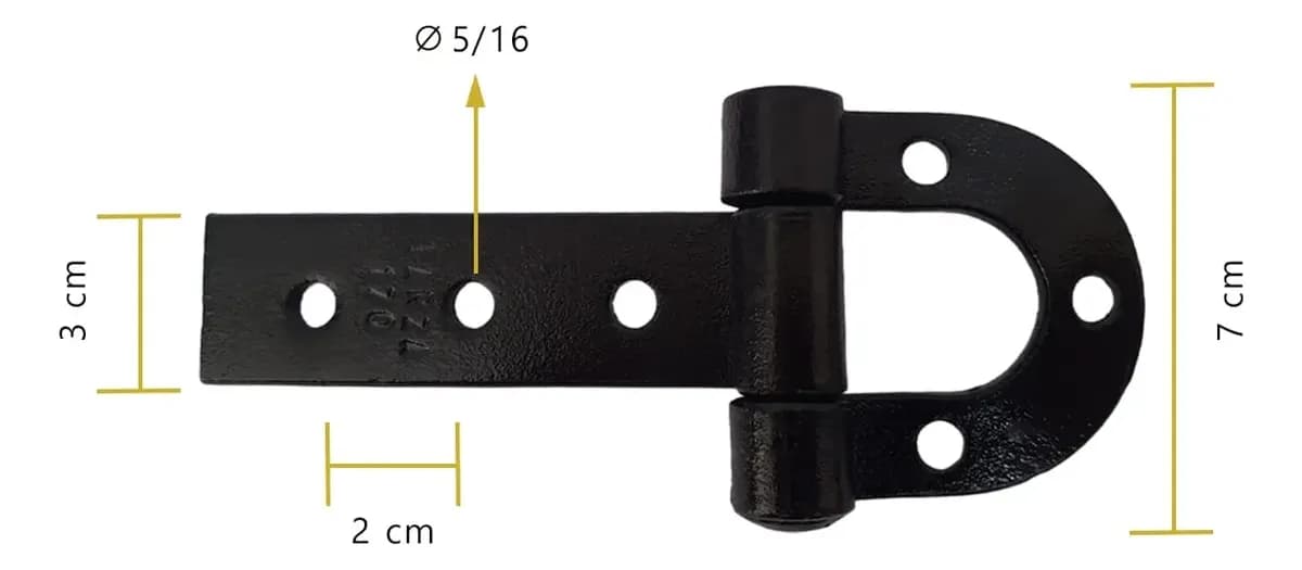 Par De Dobradiça Ferradura Forjada 170mm Tarza