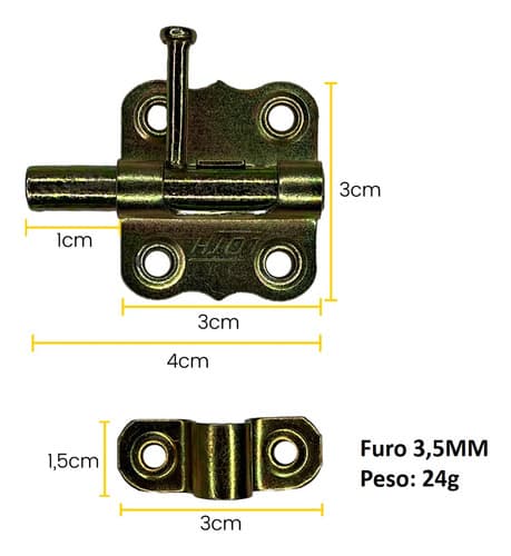 12 Un Tarjeta 1.5 Redondinha Biquinho Bicro C/ Parafusos Dourado