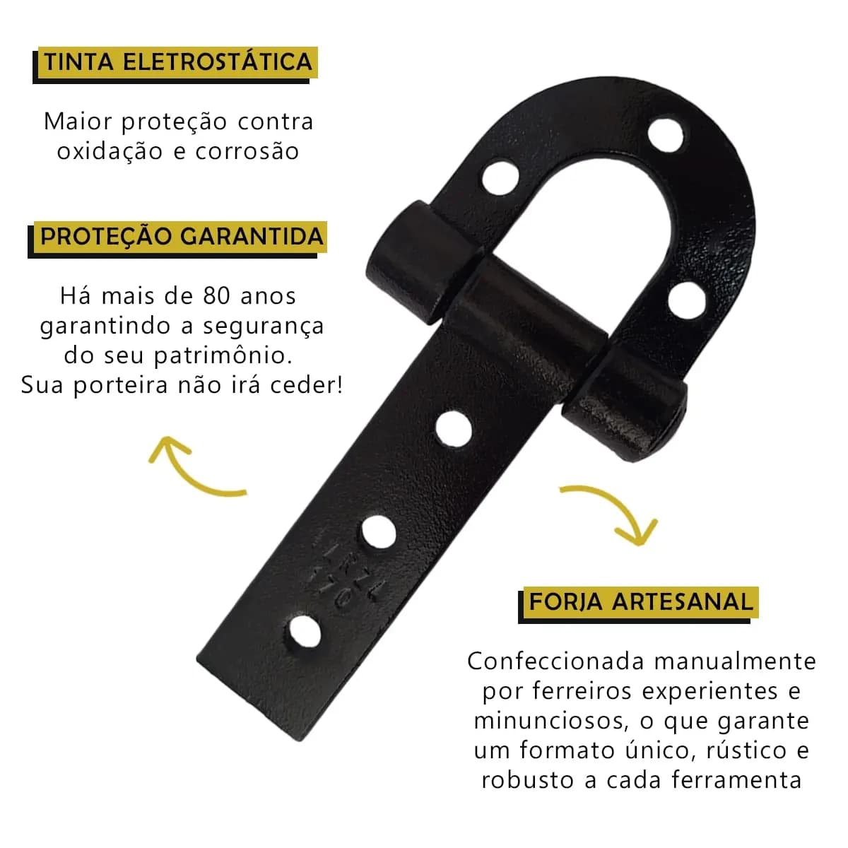 Par De Dobradiça Ferradura Forjada 170mm Tarza