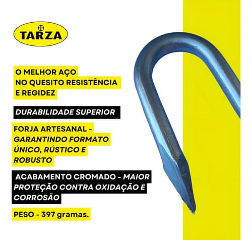 2 Pçs Grampo Batente 5/8 X 14cm Zincado Porteira Porteira
