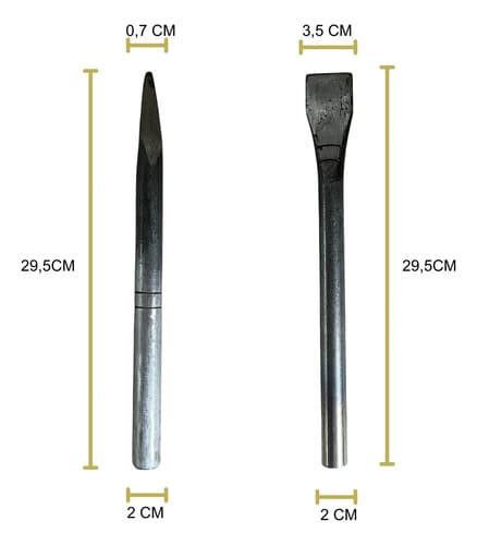 Marreta 1.5kg + Talhadeira 12  + Ponteiro 12  Tarza