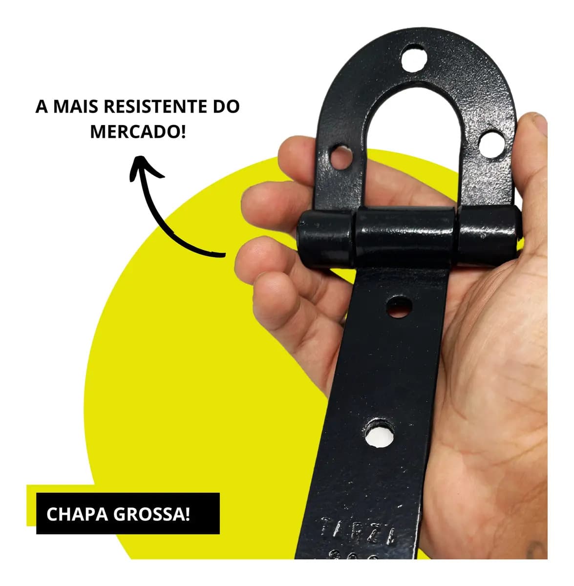 Kit 6 Dobradiça Para Porteira Ferradura Forjada 200mm Tarza