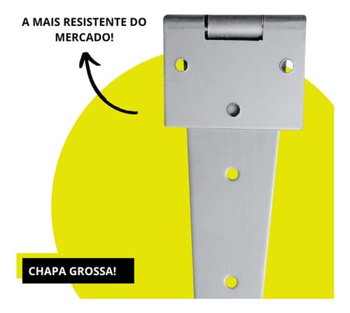 6 Un Dobradiça Leme 6  150mm Suporta 150 Kg Galvanizada