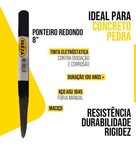 6un Ponteiro Redondo 8  Forjado Tarza