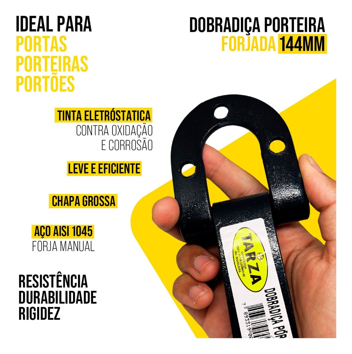 Dobradiça Porteira Ferradura Forjada 140mm Tarza
