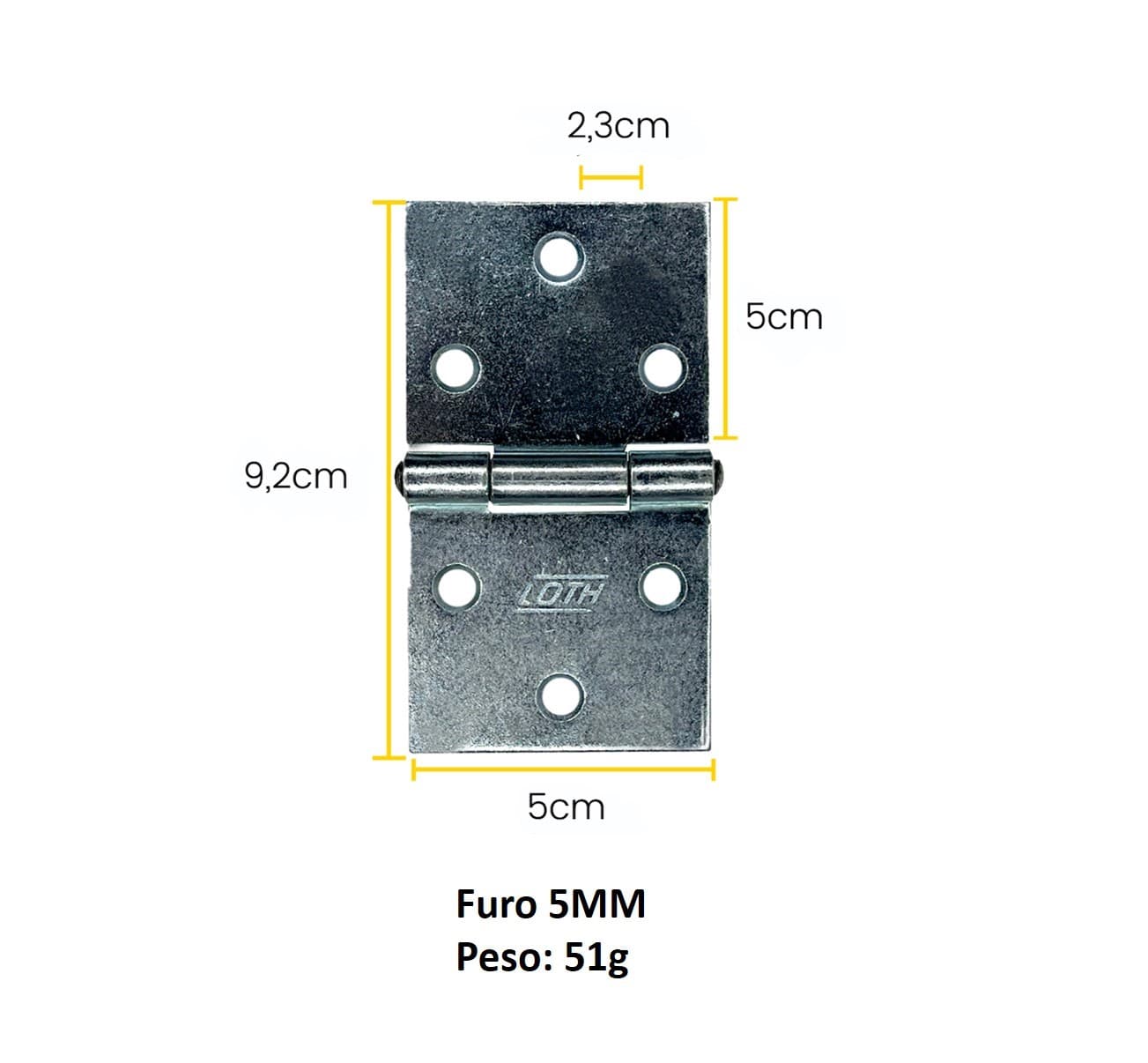 DOBRADIÇA QUADRADA 23320 - 2,00" 5CM
