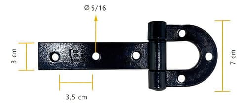 22 Unidades Dobradiça Ferradura Tarza 200mm Forjada