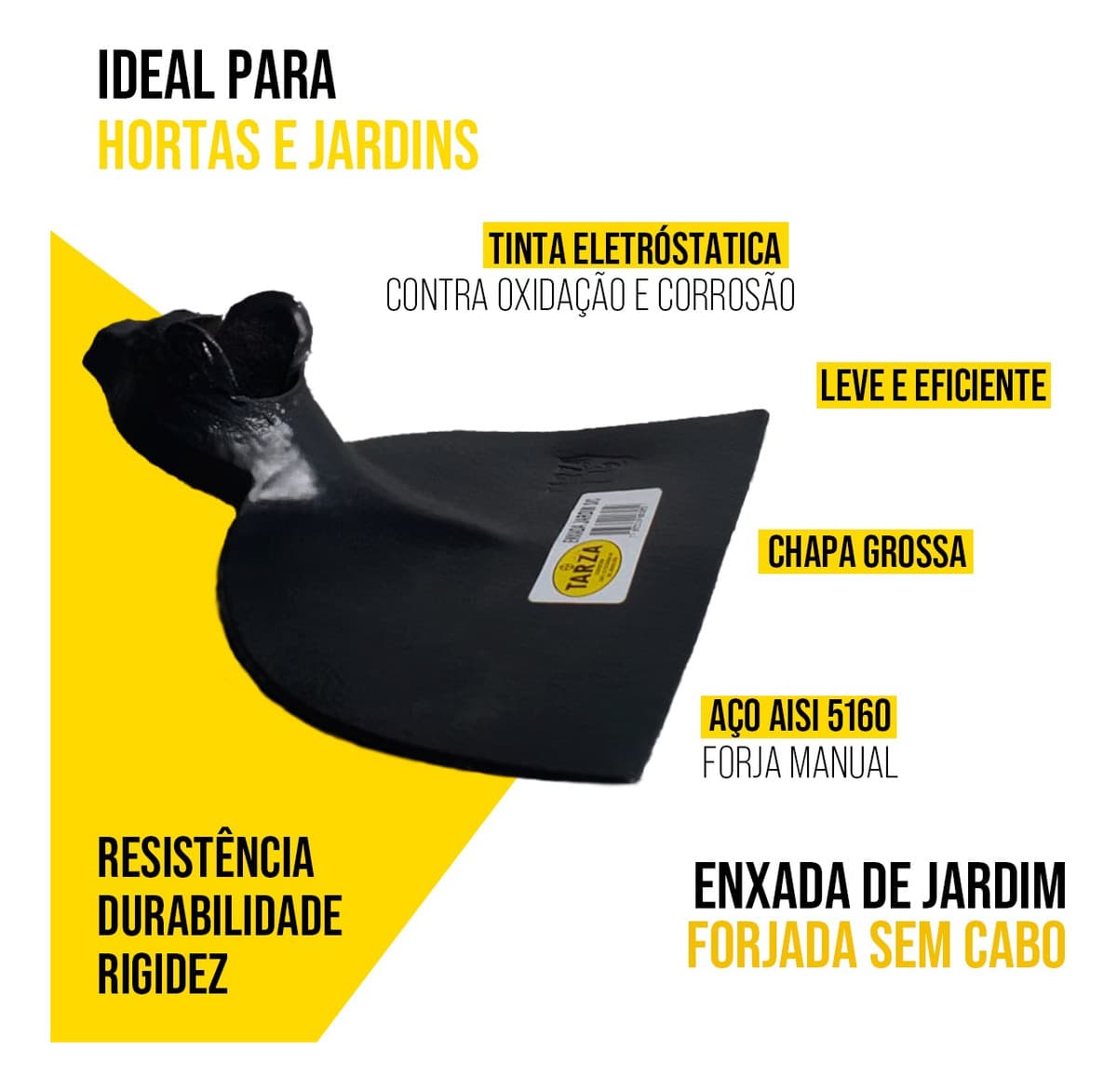 Enxada De Jardim Forjada Tarza Sem Cabo
