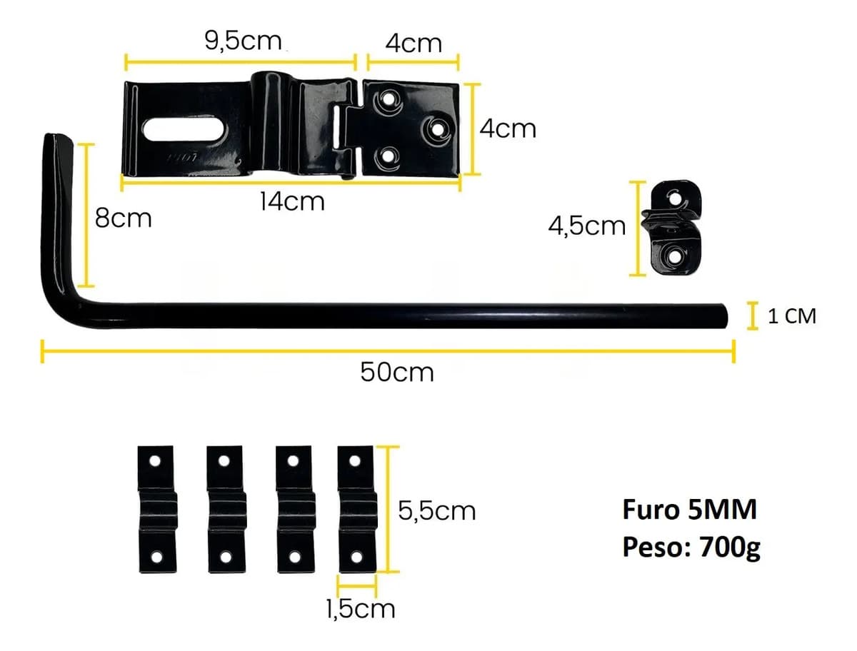 FERROLHO PARA PORTAO 50CM