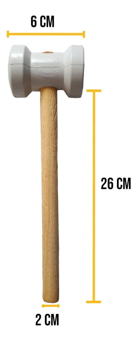 Martelo De Borracha 250g 60mm Branco Para Azulejista
