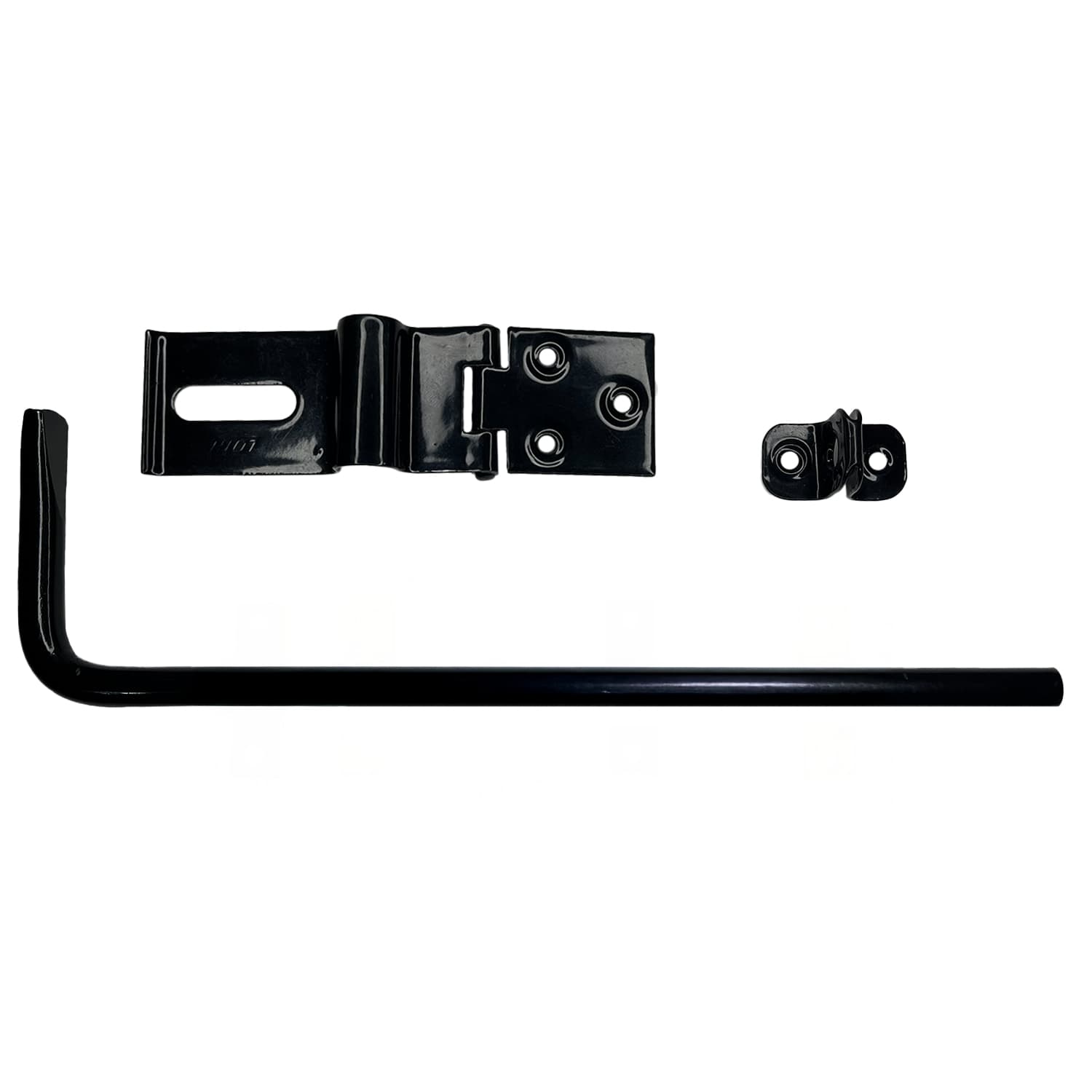 Trinco De Correr Preto Com Alça E Trava Para Cadeado 50 Cm