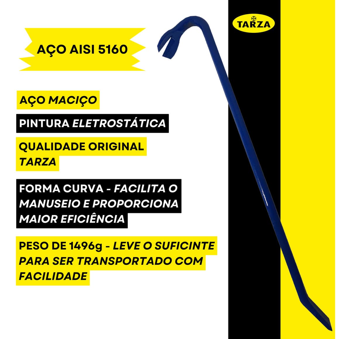 Pé De Cabra 3/4  X 60 Vergalhão Azul