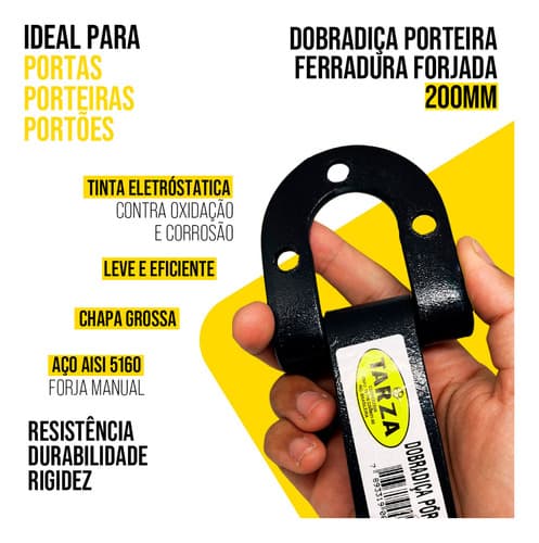 6un Dobradiça 140mm - 1un Tranca Metralhadora Tarza