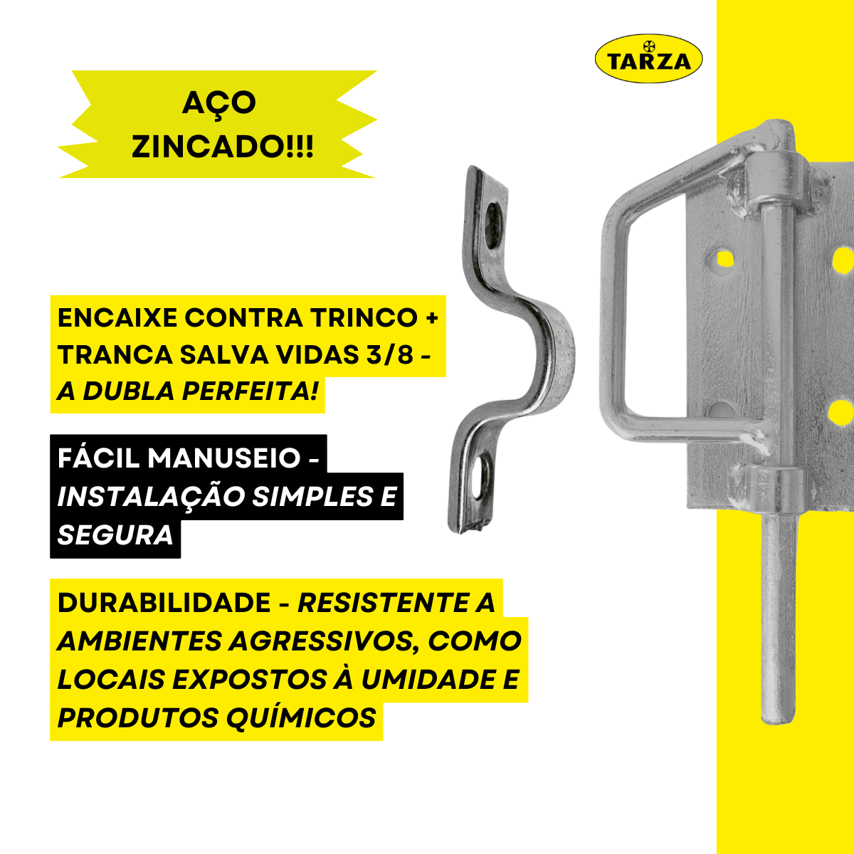 TRANCA SALVA VIDAS + ENCAIXE CONTRA TRINCO ABRAÇADEIRA  3/8"