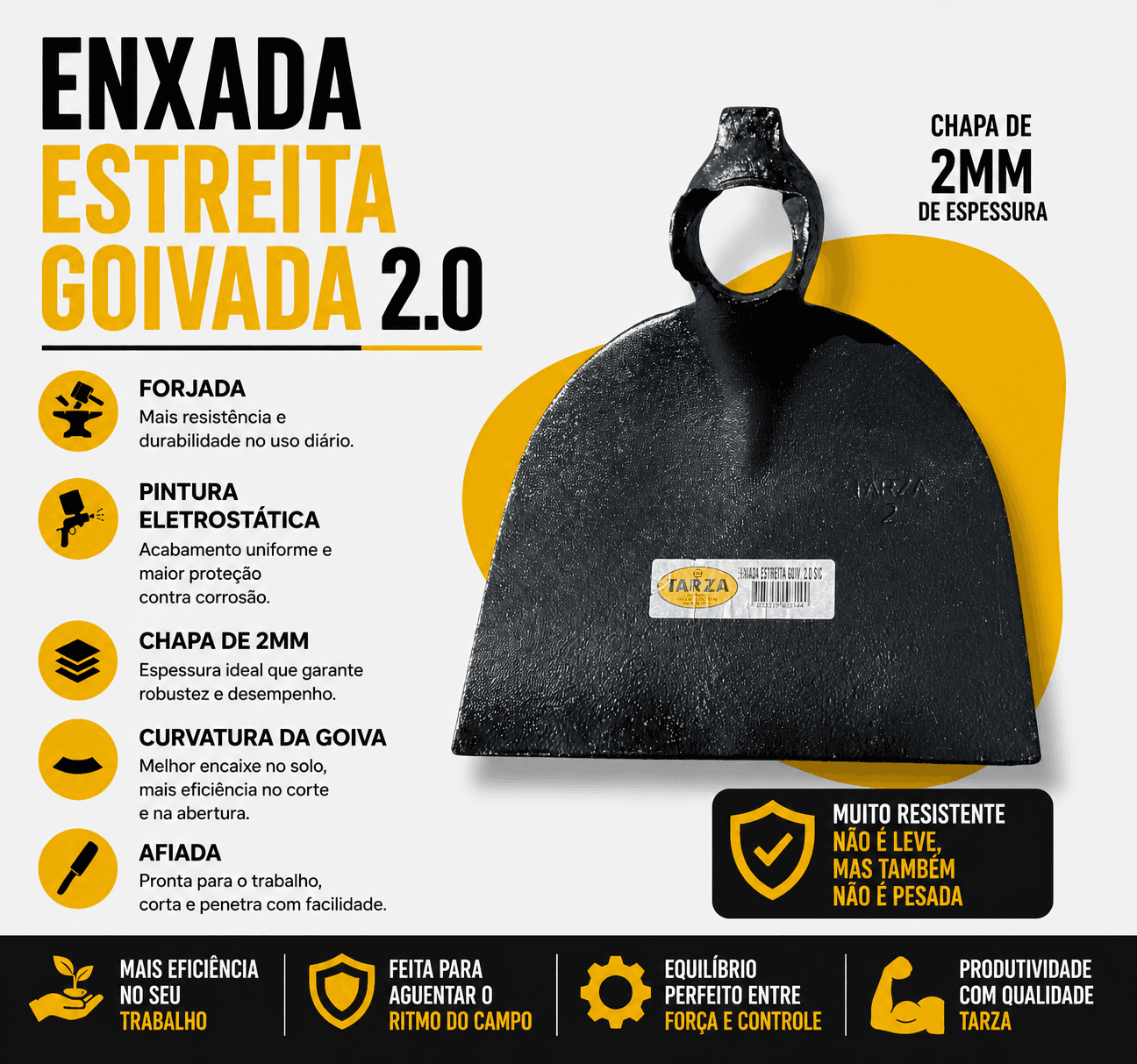 Enxada Estreita Goivada 2,0 Sem Cabo Tarza