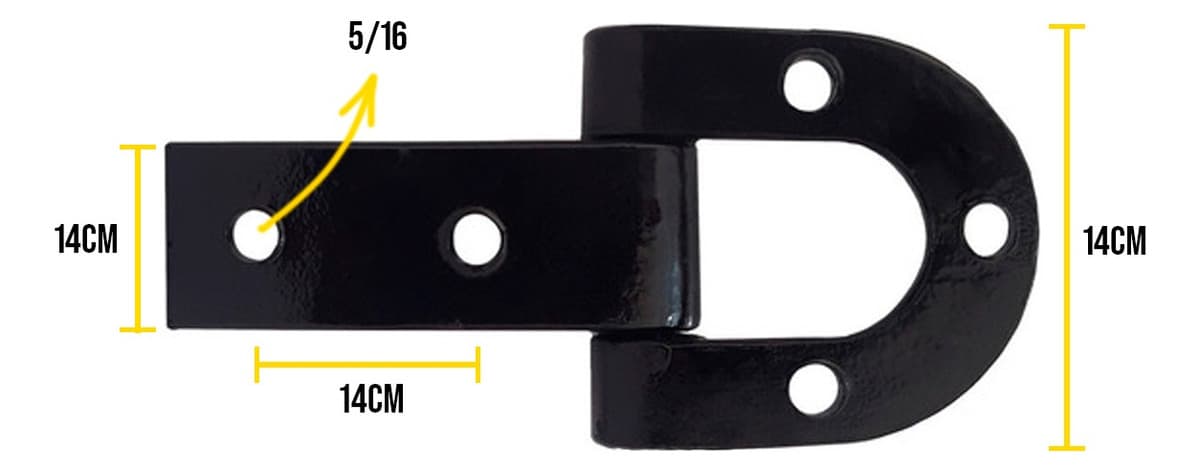 Dobradiça Porteira Ferradura Forjada 140mm Tarza