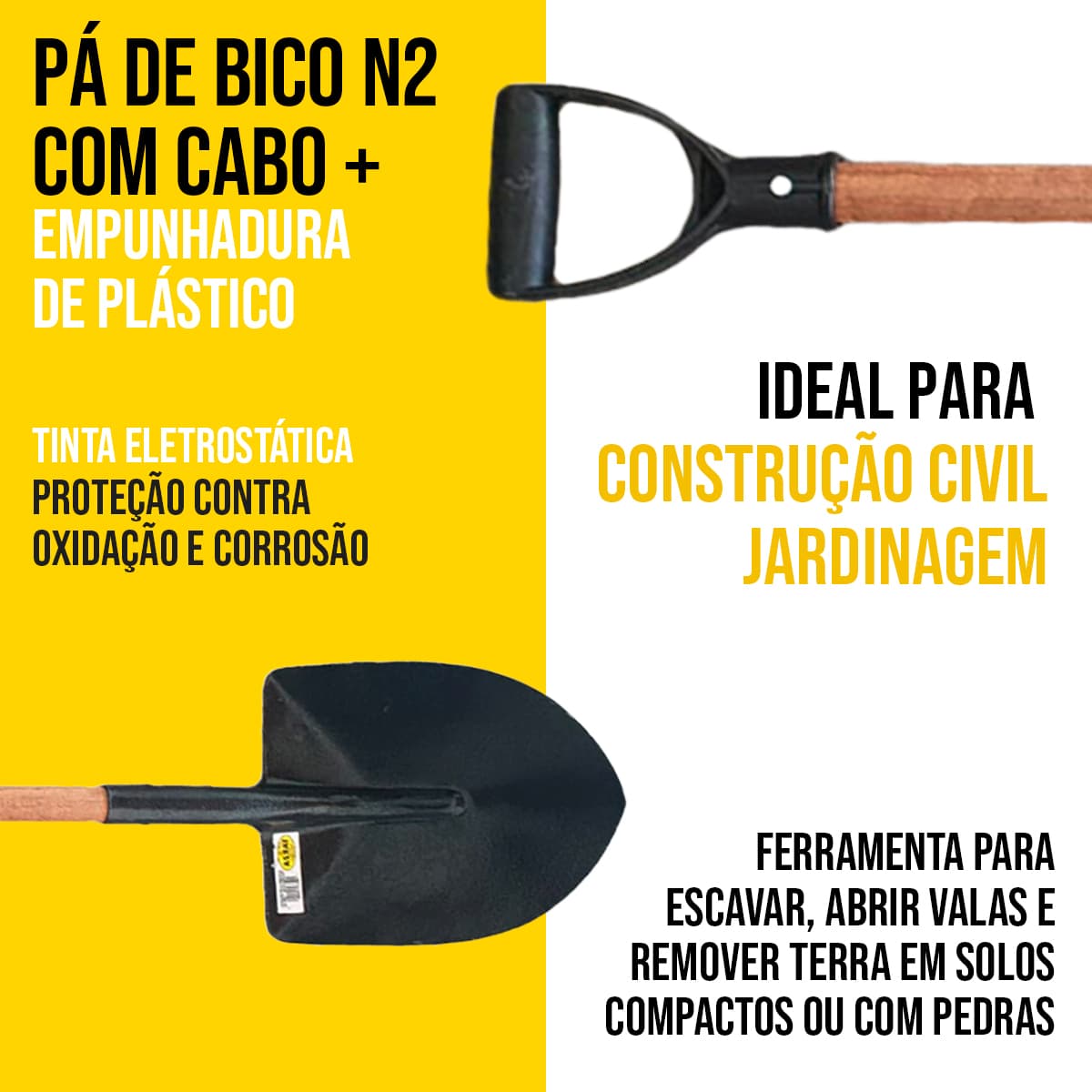 Pá De Bico Forjada Nº2 Tarza Com Cabo y plastico