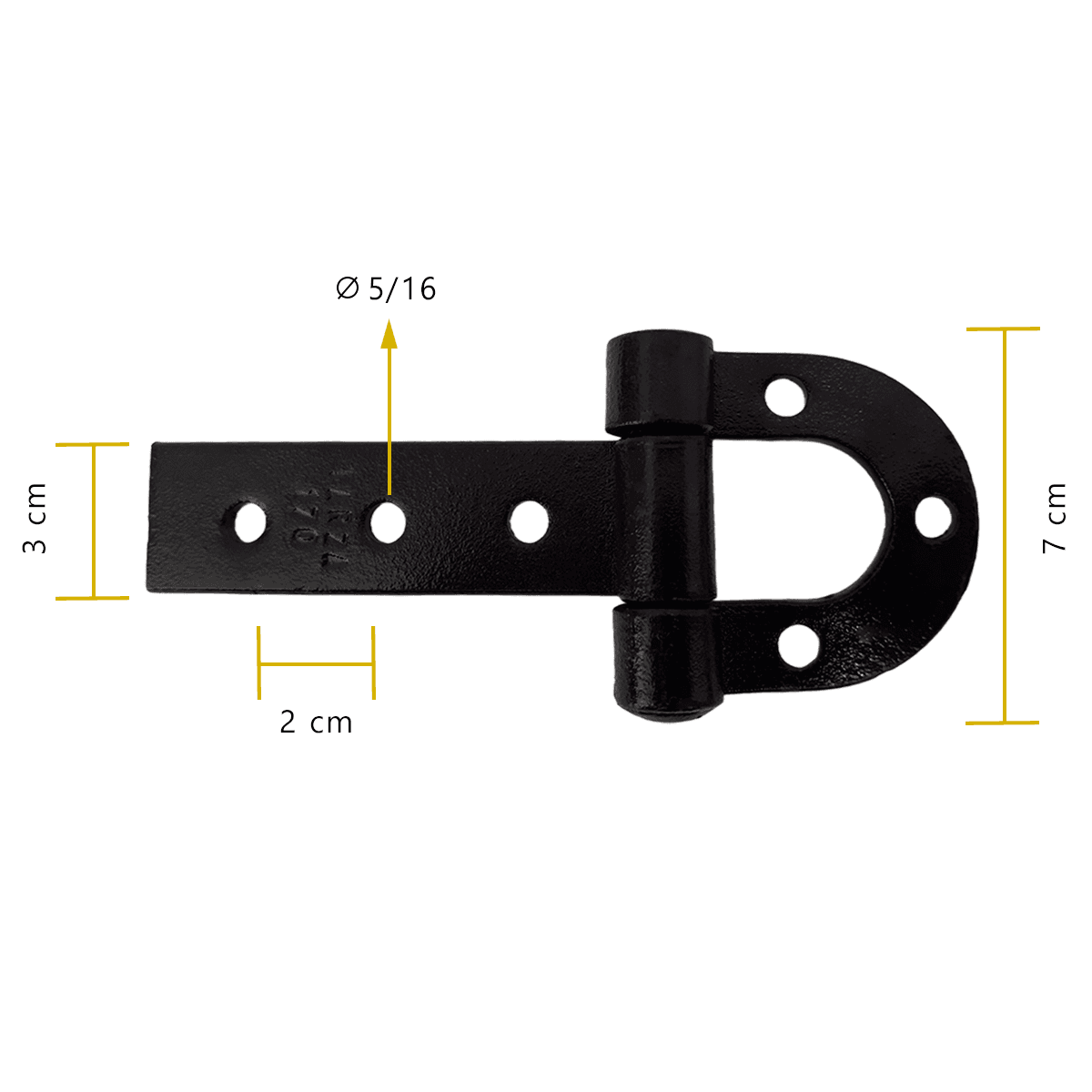 Dobradiça Porteira Ferradura Forjada 170mm Tarza 6un