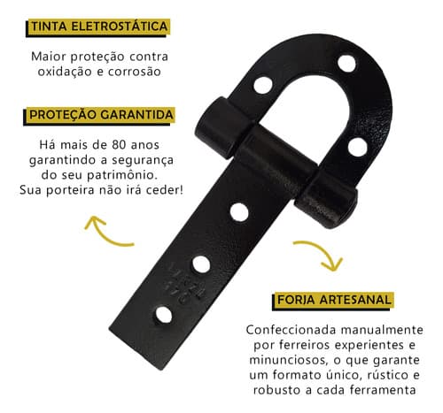 8un Dobradiça Ferradura Aço Forjado Chapa Grossa 170mm Tarza