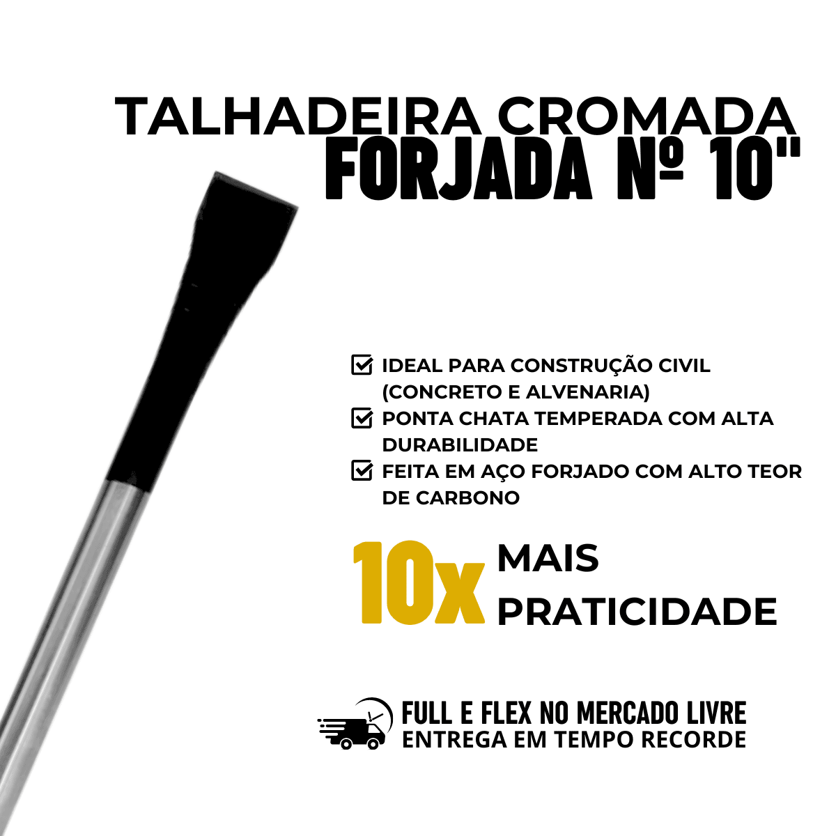 Talhadeira Cromada 10" Aço Forjado  TARZA