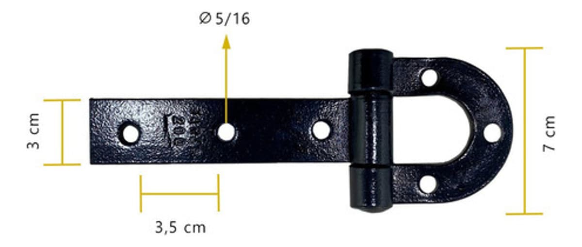Dobradiça Para Porteira Ferradura Forjada 200mm Tarza
