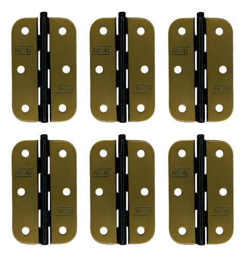 6 Un Dobradiça Flo 3x2cm Pino Solto Canto Redondo + Parafuso