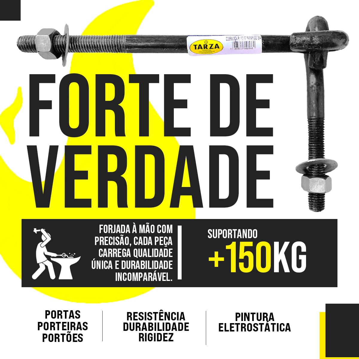 Dobradiça Para Porteira Parafuso 3/4 Forjada Tarza
