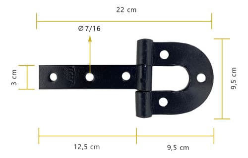 10 Un Dobradiça Ferradura 220mm Para Porteira Tarza