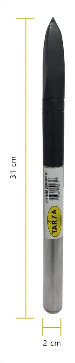 Marreta 1kg Talhadeira Cromada 12 +ponteiro 12 Forjado Tarza