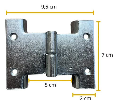 3 Dobradiças Veneziana Zincada 7cm Para Janelas E Venezianas