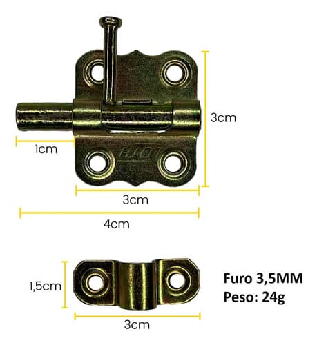 6 Un Tarjeta 1.5  Trinquinho Trinco Bicro Dourado-escuro