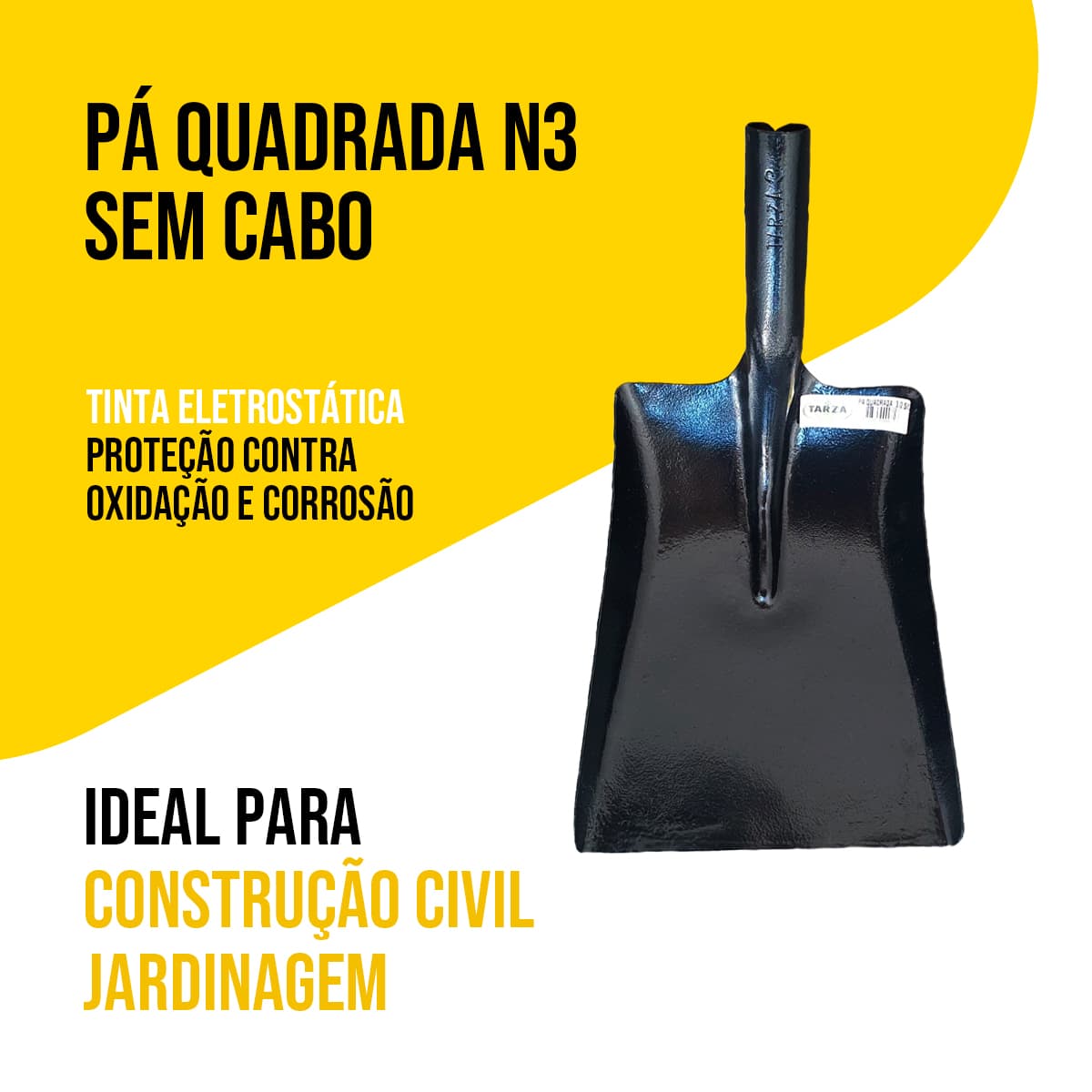 Pa Quadrada N° 3 Forjada Sem Cabo TARZA