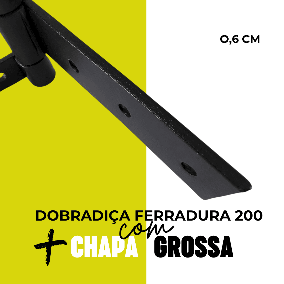 2un Dobradiça Porteira Ferradura Ultragrossa 200mm Tarza