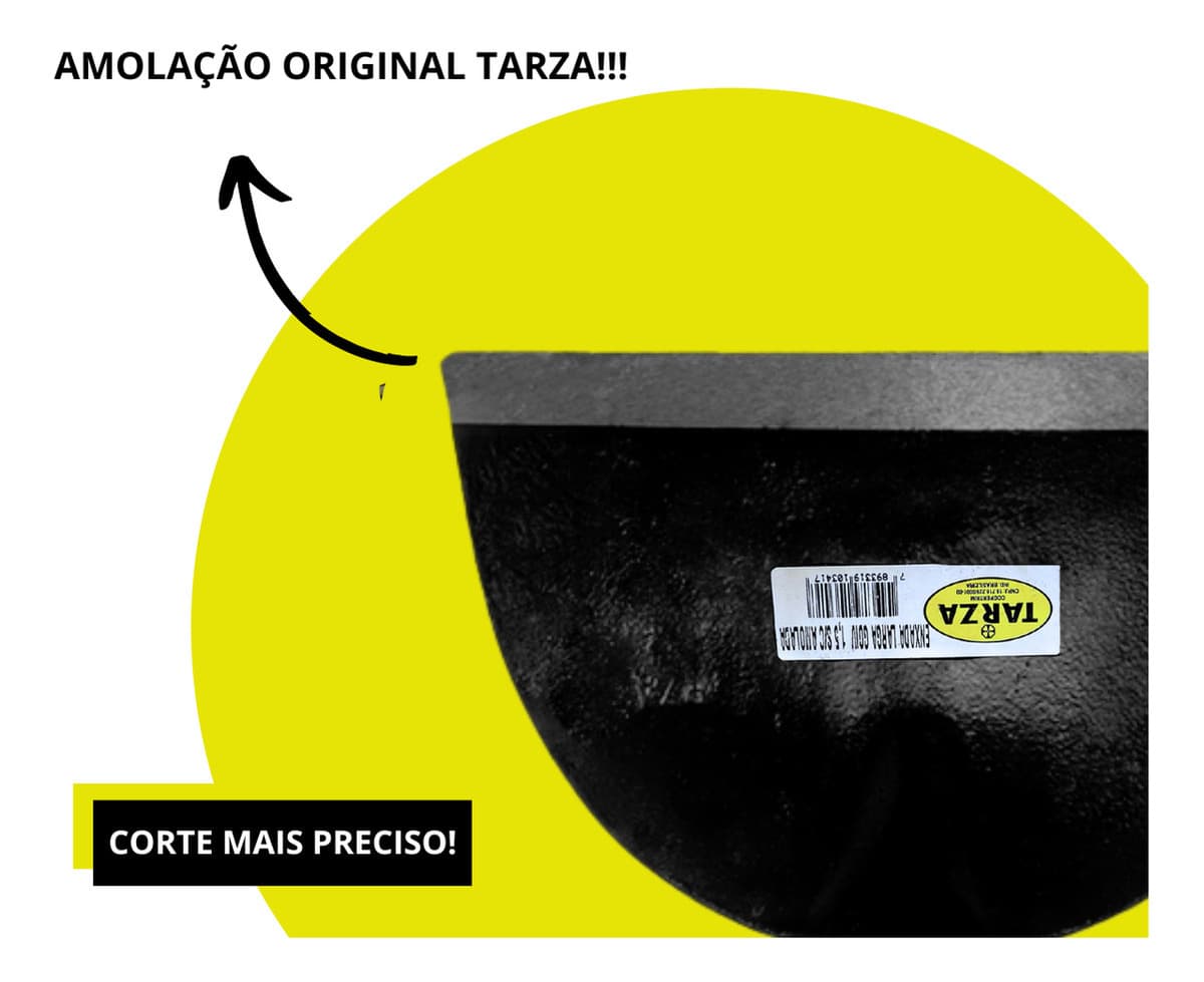 Enxada Larga Goivada Amolada Forjada Artesanal Tarza 1,5