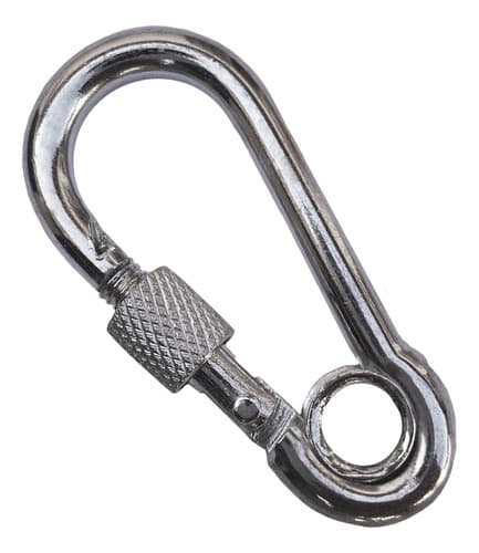 4 Unidades Mosquetão De Aço C/ Trava Rosca Dupla 6 Cm 120 Kg